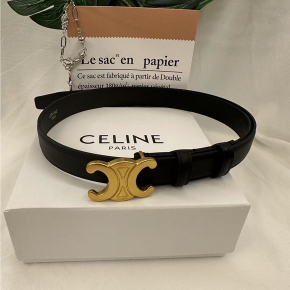Celine Triomphe Black Belt Size 85 - Picture 1 of 6